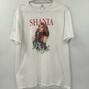 NWOT Shania Twain let’s go girls graphic white T-shirt